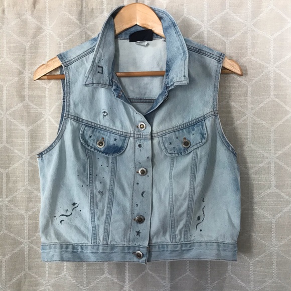 Custom Artisan Jean Vest - Picture 2 of 5